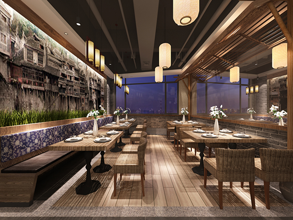 徐匯餐飲店鋪裝修設計效果-第3張圖片-上海古都建筑設計集團 徐匯餐飲店鋪裝修設計效果-第3張圖片-上海古都建筑設計集團