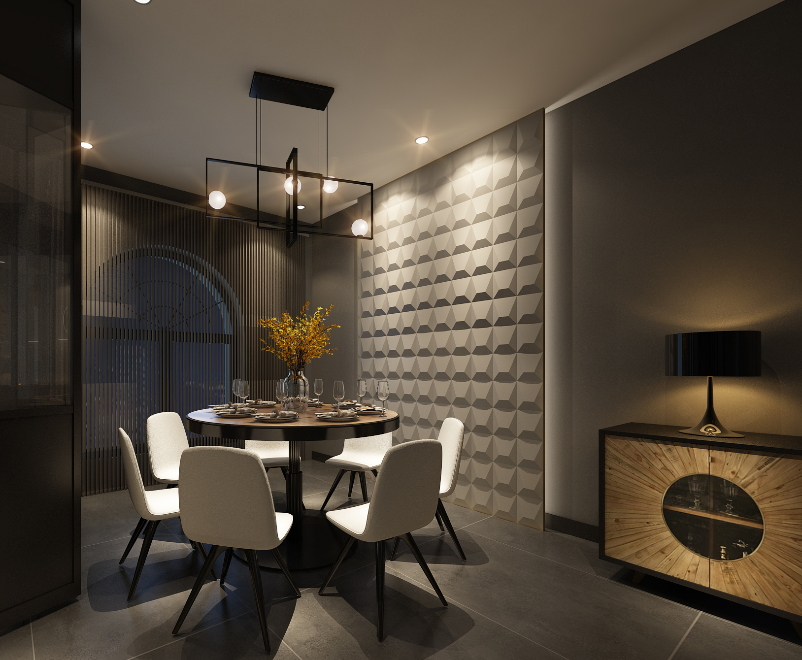 靜安區烏魯木齊北路輕奢風格餐廳裝修效果-第4張圖片-上海古都建筑設計集團