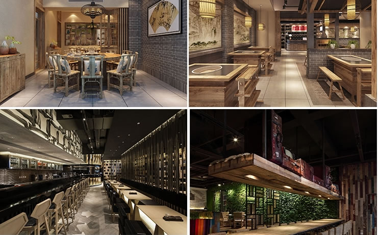 330平新中式餐飲空間設計效果-第1張圖片-上海古都建筑設計集團