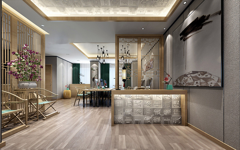 180平時(shí)尚新中式辦公室裝修設(shè)計(jì)效果-第2張圖片-上海古都建筑設(shè)計(jì)集團(tuán) 180平時(shí)尚新中式辦公室裝修設(shè)計(jì)效果-第2張圖片-上海古都建筑設(shè)計(jì)集團(tuán)