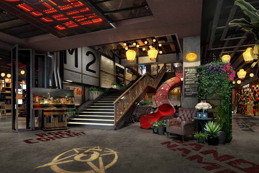 660平工業風格主題餐廳設計效果-第4張圖片-上海古都建筑設計集團 660平工業風格主題餐廳設計效果-第4張圖片-上海古都建筑設計集團