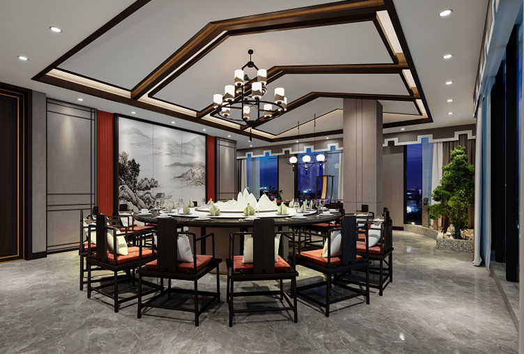 800平餐廳設計裝修效果圖-第5張圖片-上海古都建筑設計集團 800平餐廳設計裝修效果圖-第5張圖片-上海古都建筑設計集團