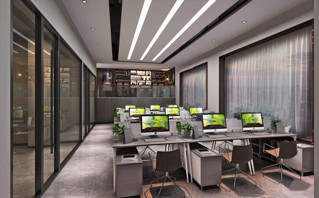 浦東辦公樓裝修設計400平環保公司-第1張圖片-上海古都建筑設計集團