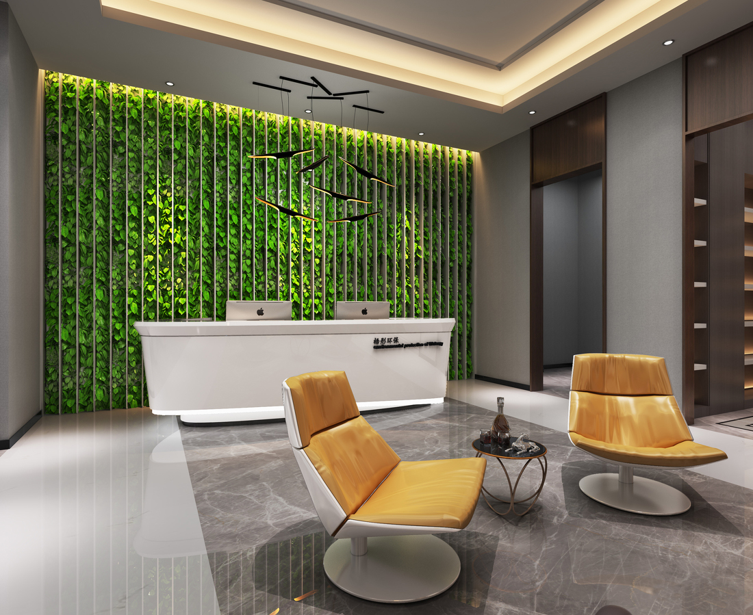 浦東辦公樓裝修設計400平環保公司-第4張圖片-上海古都建筑設計集團