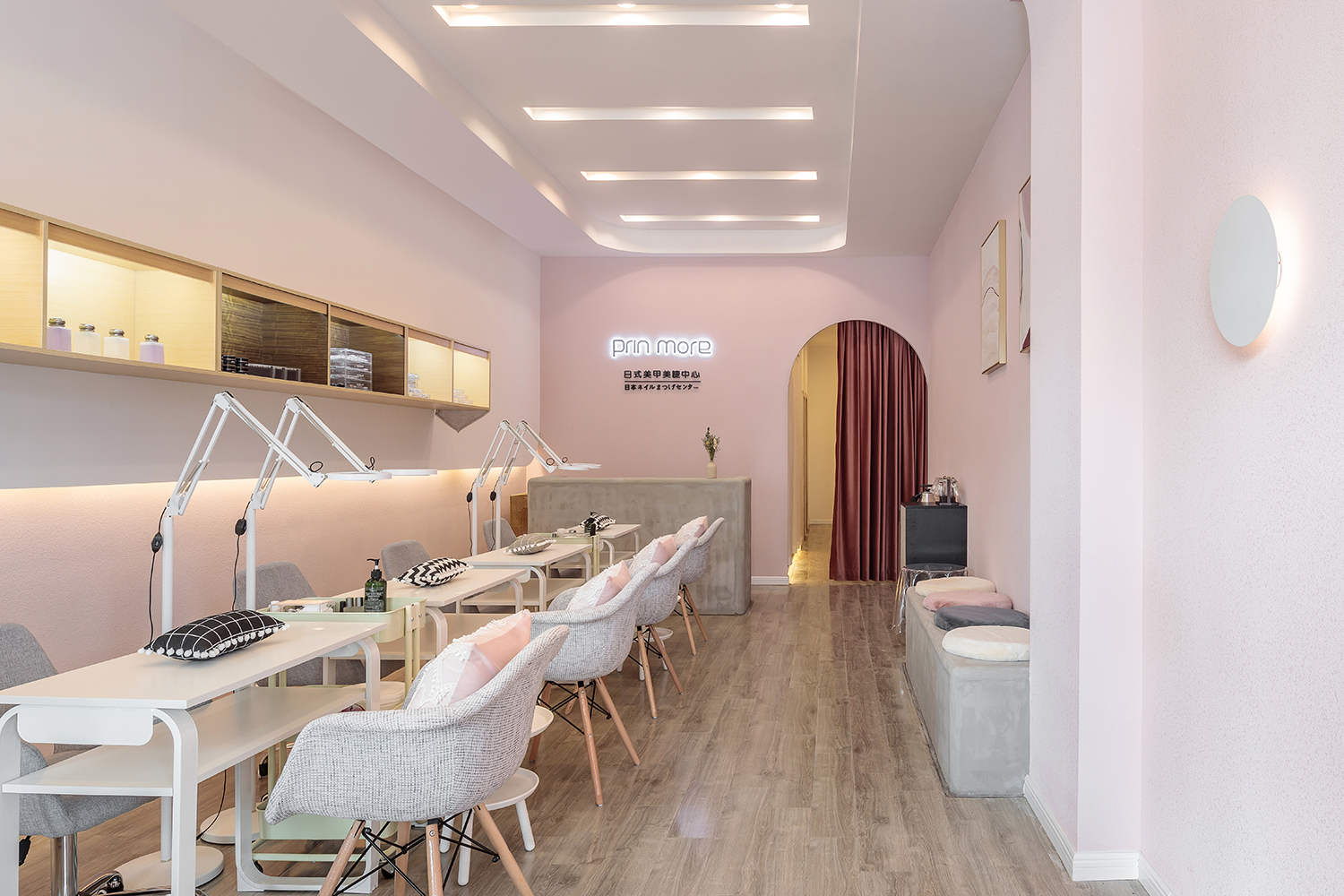 普陀區90平美甲店辦公室裝修設計-第5張圖片-上海古都建筑設計集團