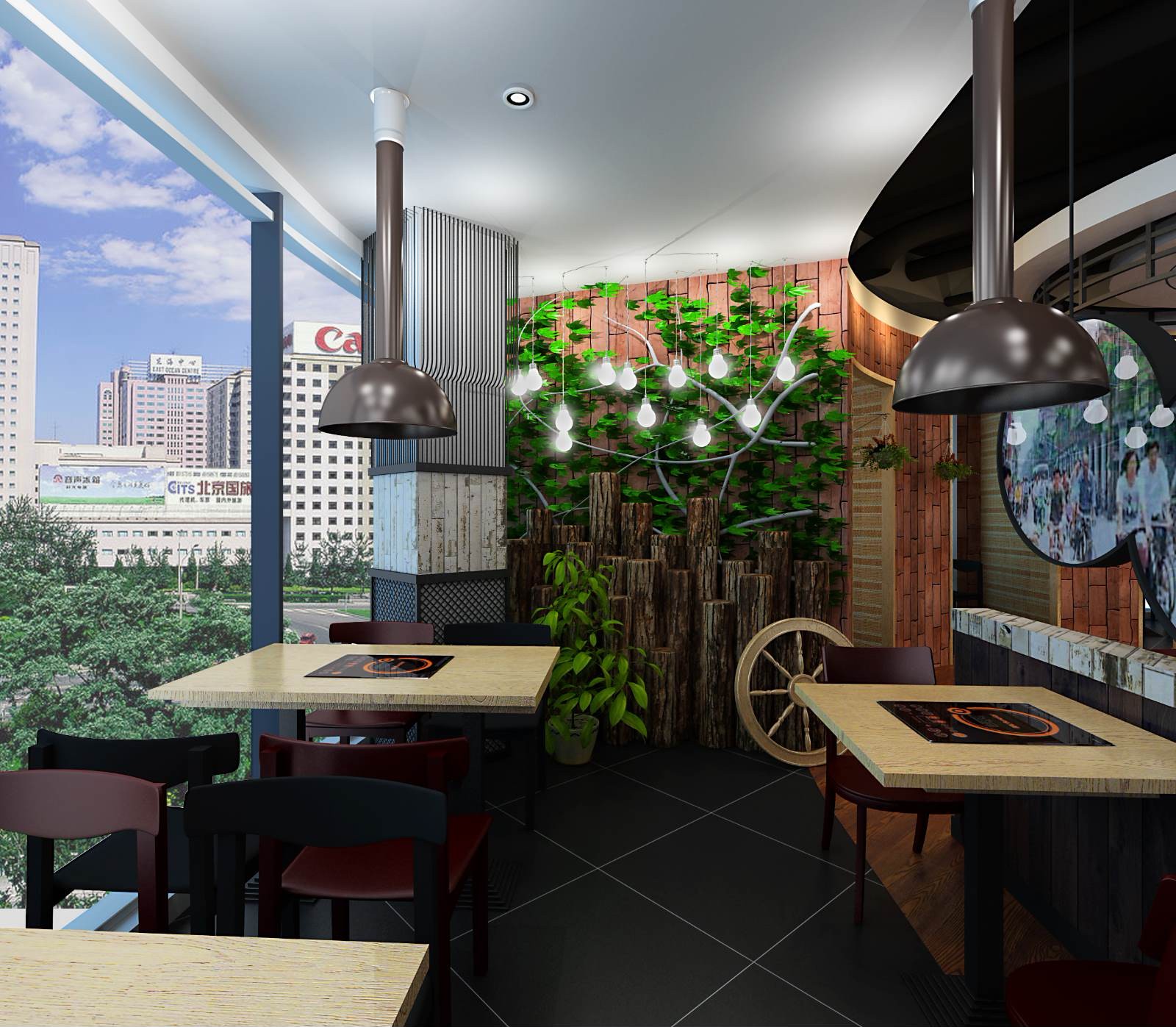 原木風格烤肉店裝修設計-第3張圖片-上海古都建筑設計集團 原木風格烤肉店裝修設計-第3張圖片-上海古都建筑設計集團