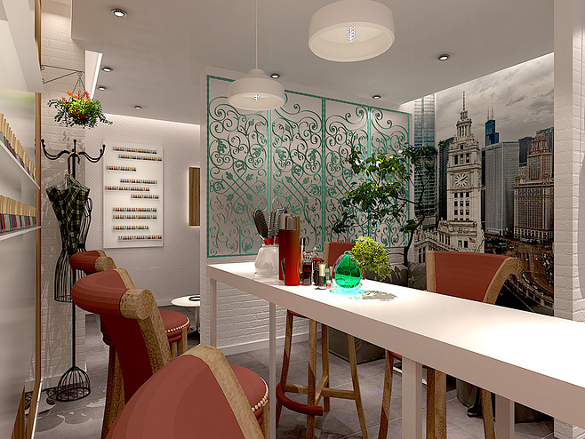 清新簡約美甲店裝修設計-第3張圖片-上海古都建筑設計集團 清新簡約美甲店裝修設計-第3張圖片-上海古都建筑設計集團