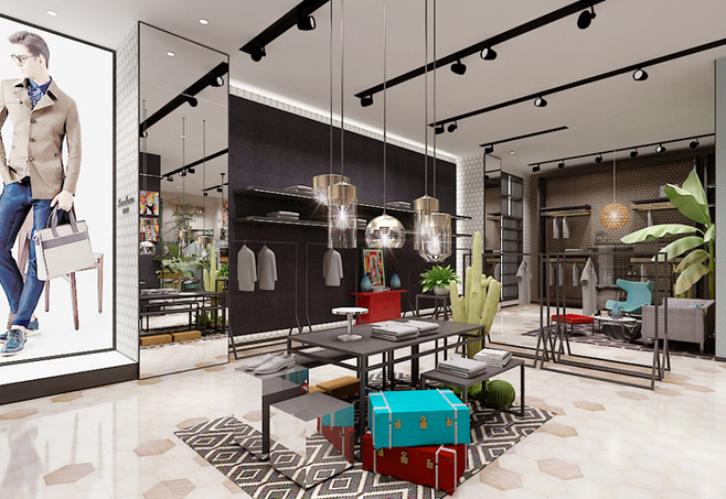 高檔男士服裝店裝修設計-第2張圖片-上海古都建筑設計集團 高檔男士服裝店裝修設計-第2張圖片-上海古都建筑設計集團