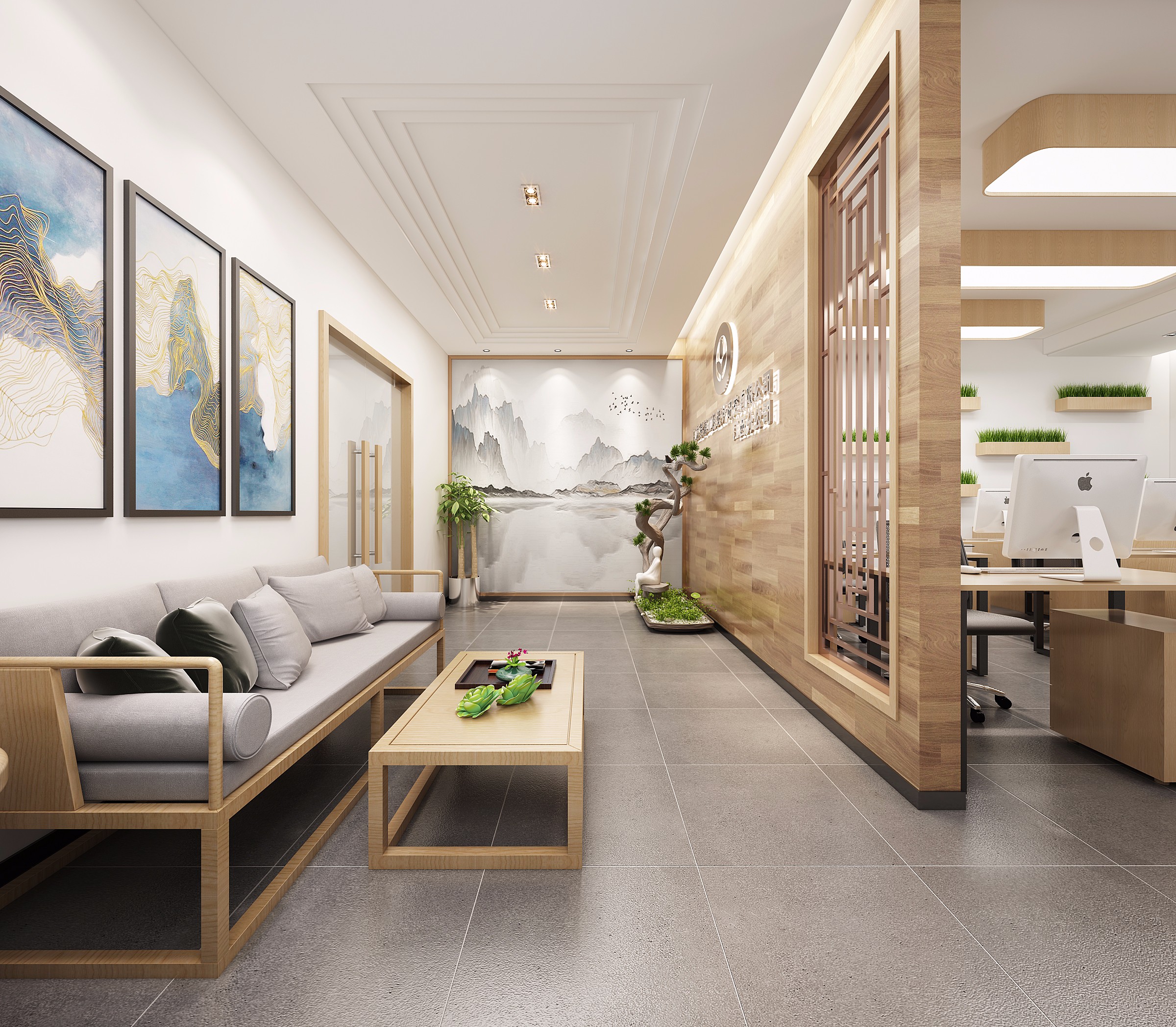 原木風格辦公室裝修設計-第3張圖片-上海古都建筑設計集團 原木風格辦公室裝修設計-第3張圖片-上海古都建筑設計集團