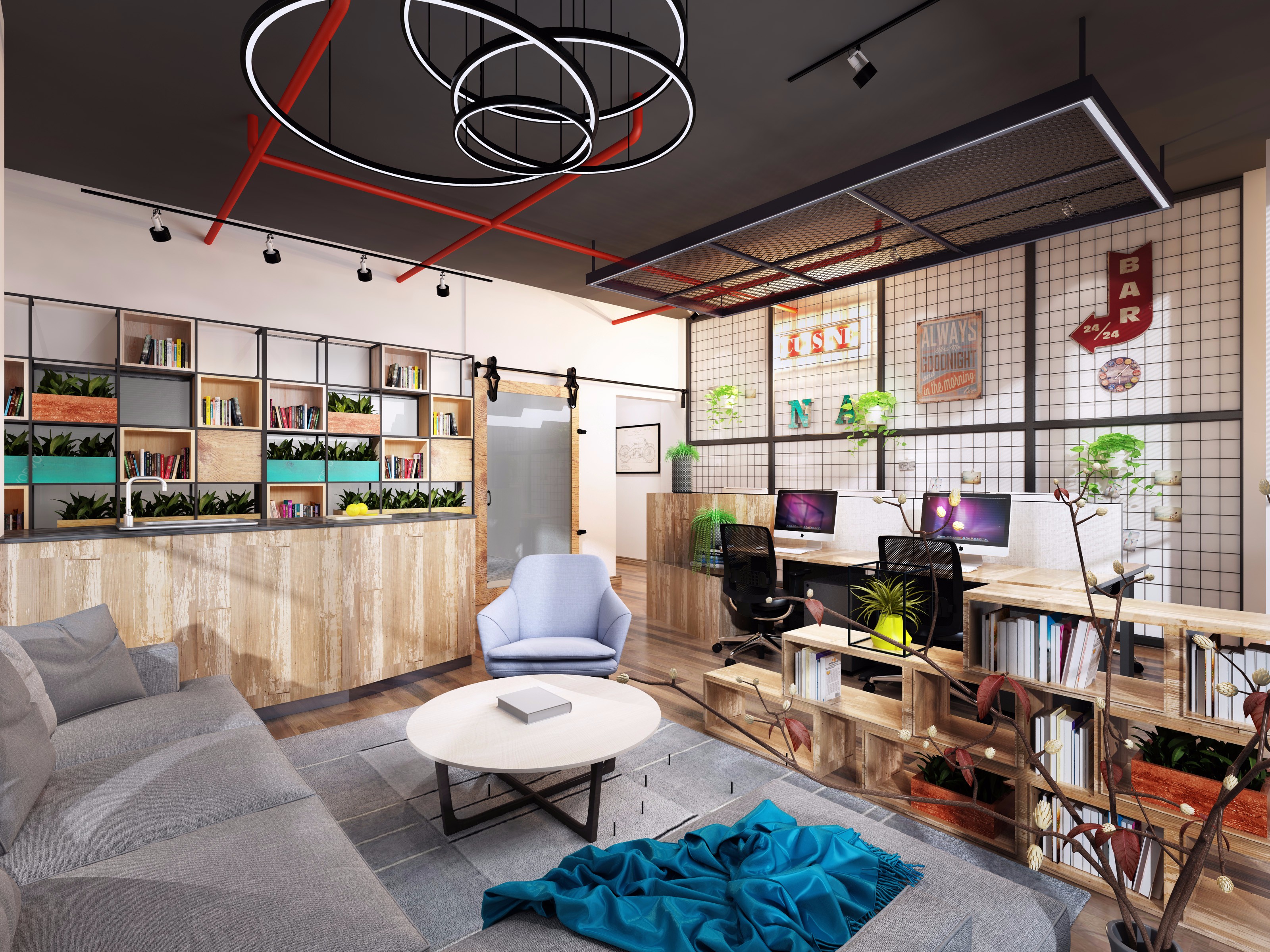 浦東新區奢華工業風辦公室裝修設計-第3張圖片-上海古都建筑設計集團 浦東新區奢華工業風辦公室裝修設計-第3張圖片-上海古都建筑設計集團