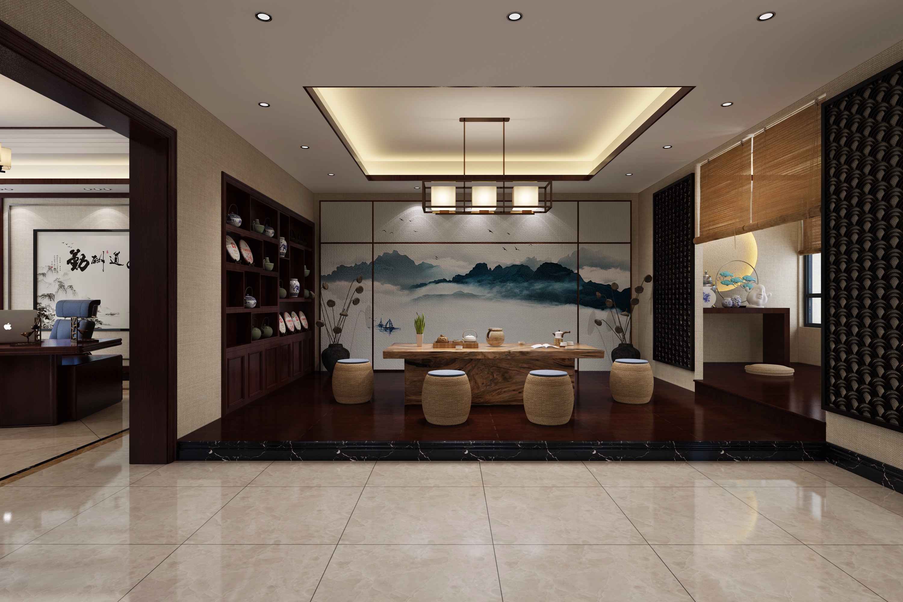 新中式辦公室裝修設計-第1張圖片-上海古都建筑設計集團 新中式辦公室裝修設計-第1張圖片-上海古都建筑設計集團