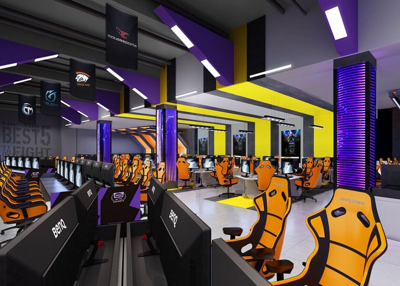 現代科技風格網吧裝修設計-第2張圖片-上海古都建筑設計集團 現代科技風格網吧裝修設計-第2張圖片-上海古都建筑設計集團