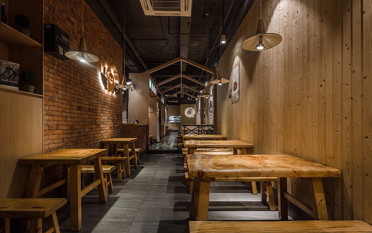 全木風格燒烤店裝修設計-第2張圖片-上海古都建筑設計集團 全木風格燒烤店裝修設計-第2張圖片-上海古都建筑設計集團