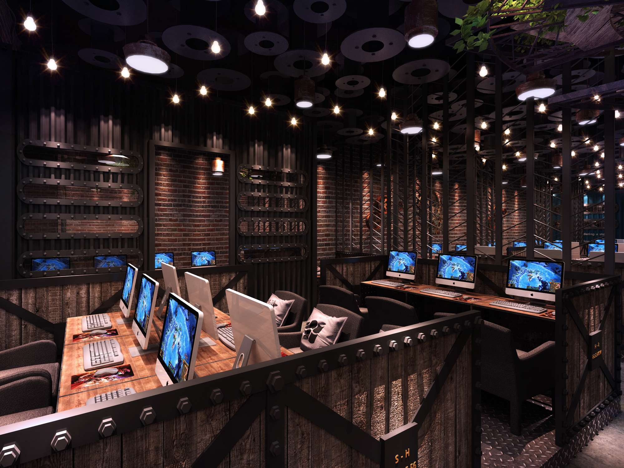 原木復古風格網吧裝修設計-第1張圖片-上海古都建筑設計集團 原木復古風格網吧裝修設計-第1張圖片-上海古都建筑設計集團