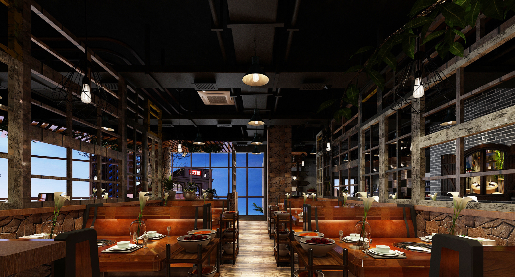 復古工業風火鍋店裝修設計-第2張圖片-上海古都建筑設計集團 復古工業風火鍋店裝修設計-第2張圖片-上海古都建筑設計集團