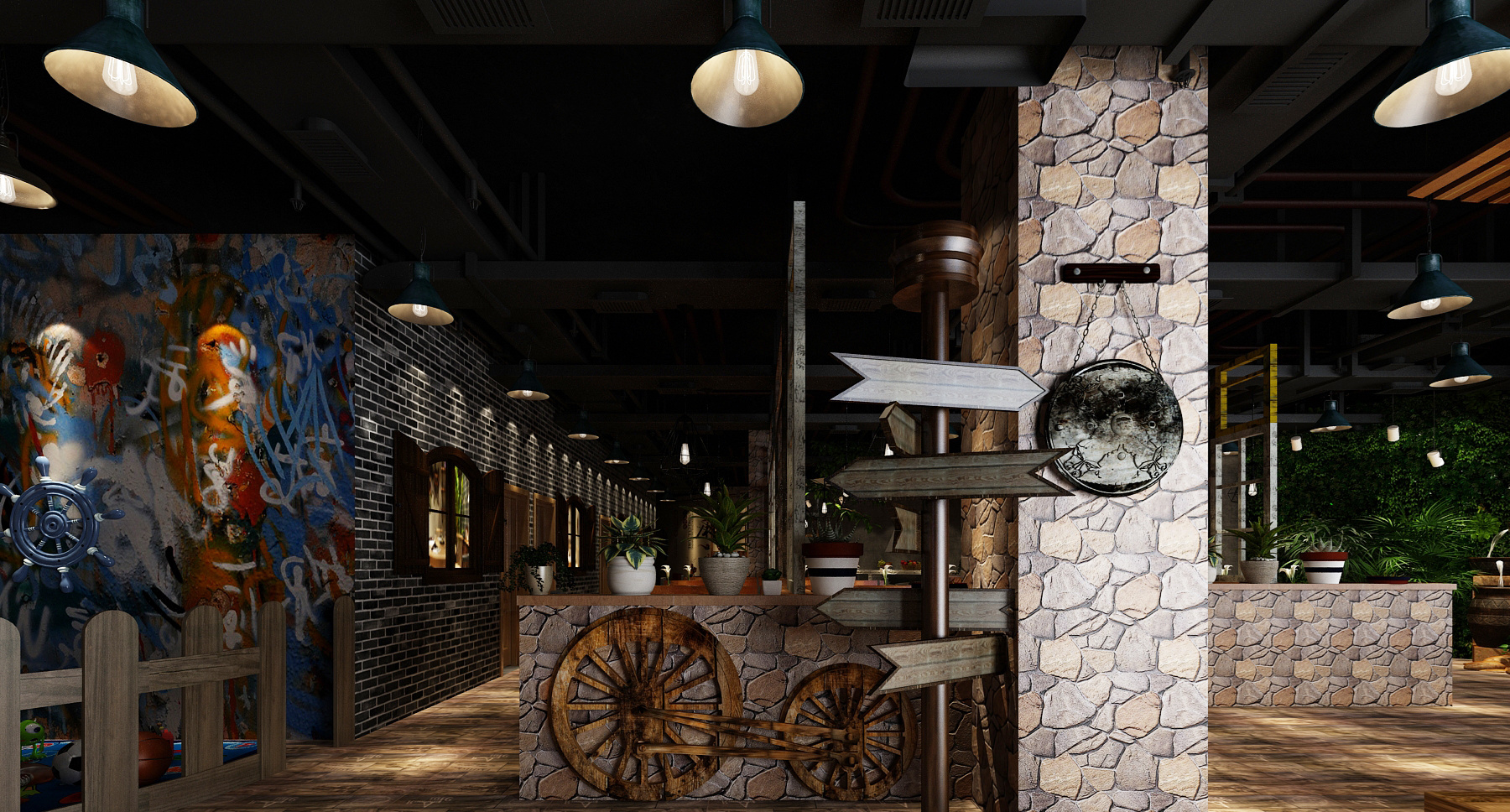 復古工業風火鍋店裝修設計-第1張圖片-上海古都建筑設計集團 復古工業風火鍋店裝修設計-第1張圖片-上海古都建筑設計集團