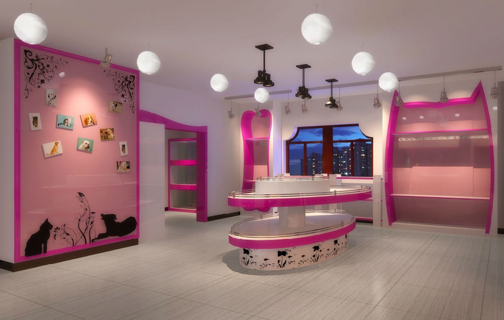 粉色可愛系寵物一體店裝修設計-第6張圖片-上海古都建筑設計集團