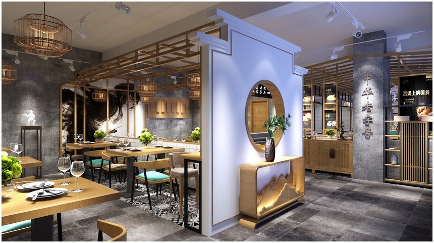 長寧140平方粥記甜品店鋪設計效果圖-第3張圖片-上海古都建筑設計集團 長寧140平方粥記甜品店鋪設計效果圖-第3張圖片-上海古都建筑設計集團
