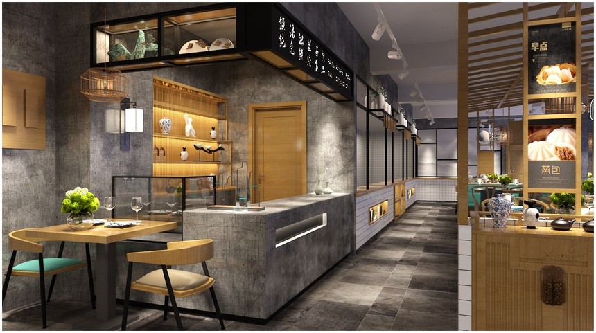 長寧140平方粥記甜品店鋪設計效果圖-第4張圖片-上海古都建筑設計集團 長寧140平方粥記甜品店鋪設計效果圖-第4張圖片-上海古都建筑設計集團