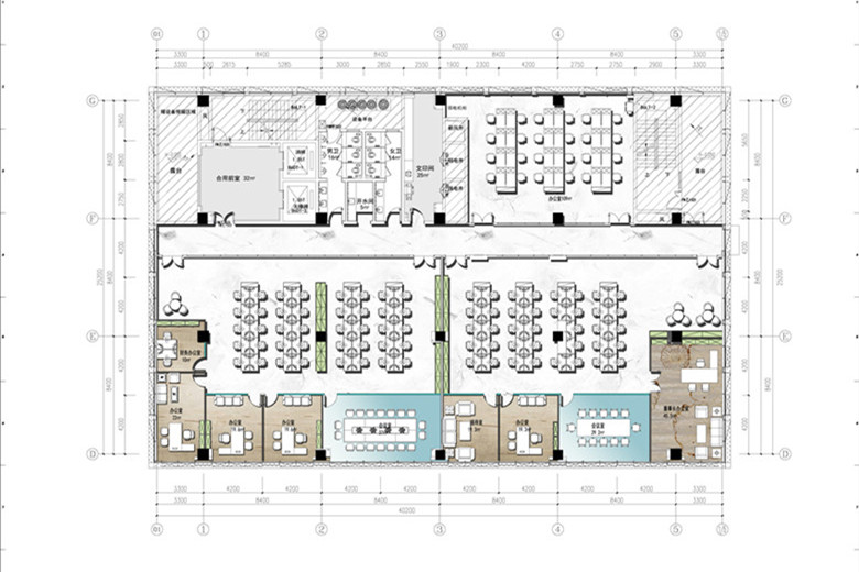 新能源科技公司辦公室設計布局方案-第2張圖片-上海古都建筑設計集團 新能源科技公司辦公室設計布局方案-第2張圖片-上海古都建筑設計集團